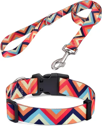 Vista 22 de Collar para Perros para Perros Pequeños y Gatos, Collar Suave y Cómodo para Mascotas para Perros Pequeños, Medianos y Grandes, Patrón Geométrico