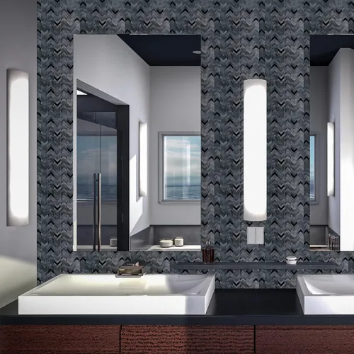 Vista 5 de Azulejo negro de espiga para salpicaduras de pelar y pegar, autoadhesivo de metal de aluminio para pared de cocina y baño (6 hojas)