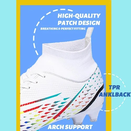 Vista 4 de Niber Zapatos deportivos de fútbol para niños y hombres, tenis de fútbol para equipo de fútbol, ligeros, para correr, al aire libre, cómodos