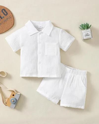 Vista 54 de Conjunto de ropa de verano para bebé y niño, camiseta de manga corta de algodón, pantalones cortos de dinosaurios, conjunto de ropa para niño