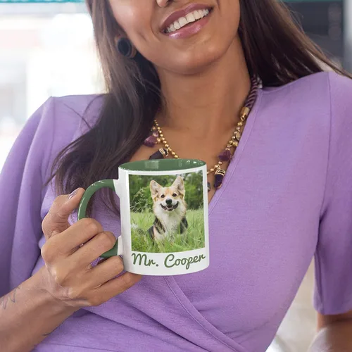 Vista 3 de Taza de café con foto personalizada, 11-15 onzas, taza personalizada con imagen, texto y nombre, regalos personalizados para novio, novia, mejor