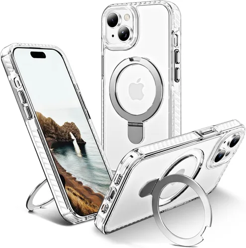 Vista 73 de UMIONE - Funda con diseño de anillo magnético giratorio de 360° para iPhone 11, soporte de bucle invisible integrado, compatible con Magsafe, funda