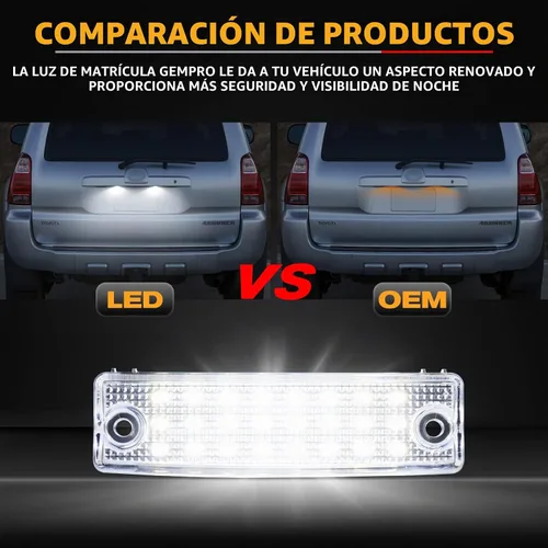 Vista 2 de Gempro Conjunto de Luz LED para Placa de Matrícula Montaje de Lámparas de Etiqueta de Parachoques Trasero para 1996-2023 4Runner 2008-2022 Sequoia