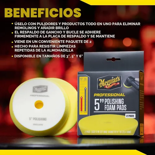Vista 8 de Meguiar's Almohadilla profesional de espuma de pulido de 5 pulgadas