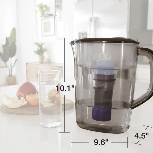 Vista 3 de PUR Jarra de filtro de agua de 7 tazas con 1 filtro PUR original, filtración potente 3 en 1, sin BPA, apta para lavavajillas, humo, PPT710BA