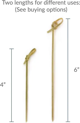Vista 2 de JapanBargain - Pinchos de bambú con extremo doblado, 4 pulgadas, 100