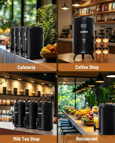 Vista 8 de WantJoin Dispensador de bebidas aislado – Dispensador térmico de acero inoxidable de 12L/3.2 galones para bebidas frías y calientes con grifo