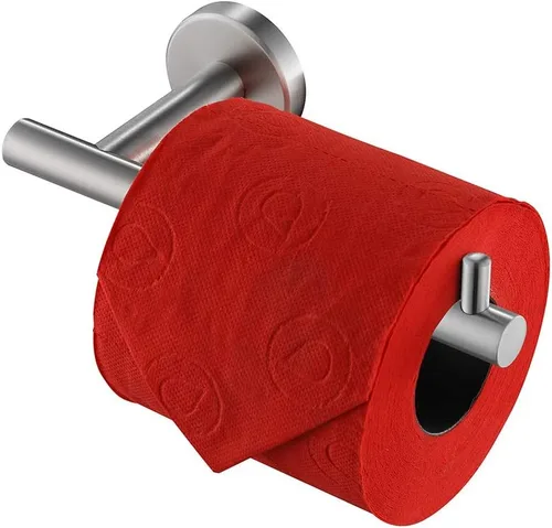 Vista 23 de JQK Soporte de papel higiénico negro, dispensador de papel higiénico de acero inoxidable 304 de 5 pulgadas de grosor de 0.032 in, montaje en pared