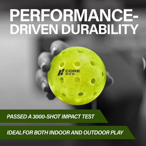 Vista 2 de CORE Pickleball -ECO Ball Pelotas de pickleball para exteriores - Copa del Mundo de Pickleball oficial y aprobadas por el torneo USAPA
