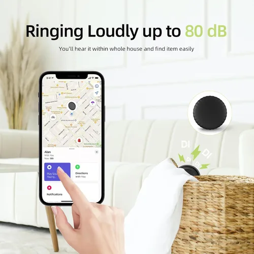 Vista 5 de Localizador de llaves, rastreador de equipaje, etiqueta Bluetooth para rastreador de llaves compatible con Apple Find My Keys con batería