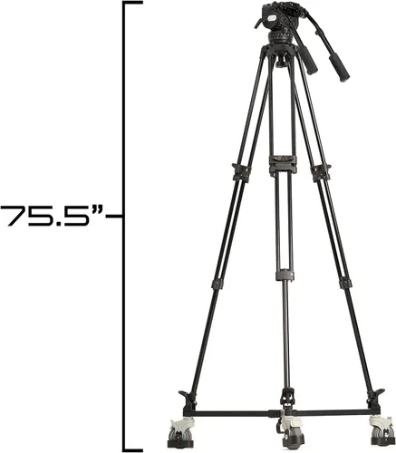 Vista 4 de E-Image EG25A2D - Kit de trípode y carrito de aluminio de 2 etapas (3.937 in)