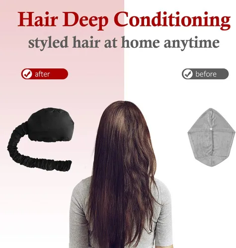 Vista 2 de Accesorio para secador de pelo con capucha: gorro de secador de pelo mejorado con correa de barbilla y manguera extendida más larga, más fácil