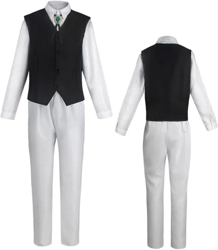 Vista 3 de FAZA Dazai Osamu - Traje de cosplay para adultos, hombres y mujeres, disfraz de perro Bungo anime, disfraz de fiesta de Halloween
