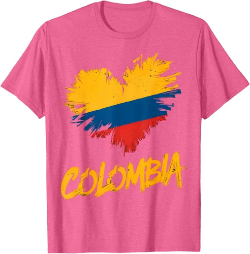 Vista 32 de Camiseta con la bandera del corazón de Colombia
