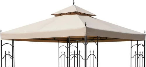 Vista 4 de Garden Winds Cubierta superior de repuesto de ajuste personalizado compatible con The Hampton Bay 61821, HD-61821 Arrow Gazebo - Classic Sand Beige