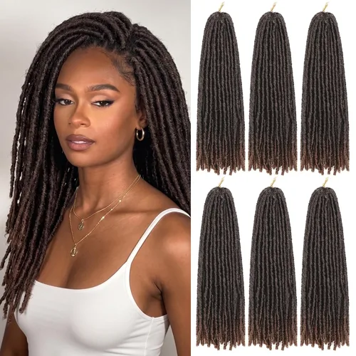 Vista 22 de WIGNEE Cabello de Ganchillo 120 Hebras Locs Sintéticos 8 Pulgadas Locs Suaves Pre-Trenzados 6 Paquetes Cabello de Ganchillo Pre-Anudado para Mujeres
