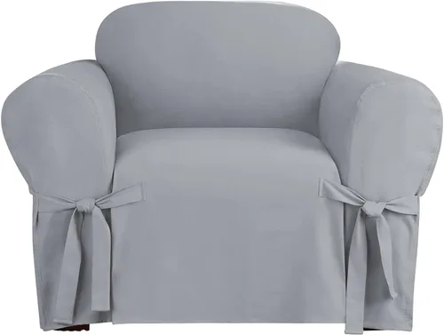 Vista 9 de SureFit Funda de cojín en T de algodón pesado para sillón de pato – Funda de una pieza, ajuste tejido relajado, 100% algodón, lavable a máquina