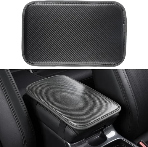 Vista 12 de Amiss almohadilla para consola central del auto, ajuste universal, impermeable, funda para la caja del reposabrazos del asiento, de piel sintética
