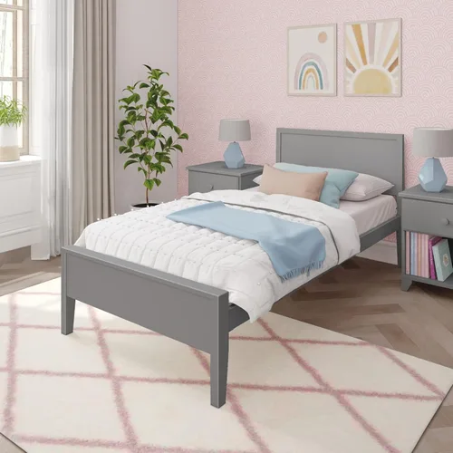 Vista 13 de Max & Lily Cama Full, Marco de Cama Full de Madera Maciza con Cabecera de Panel, Cama Full para Niños con Soporte de Listones de Madera, No Necesita