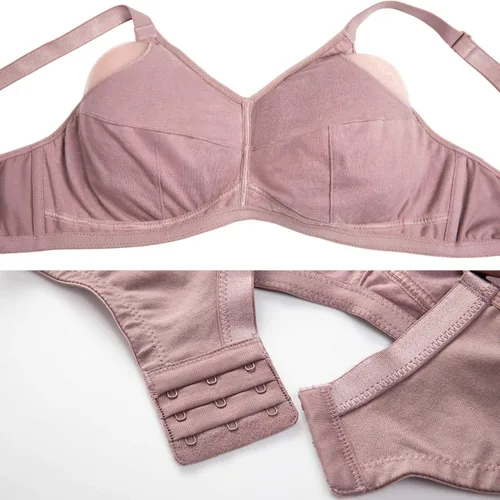 Vista 6 de DELIMIRA Bralette de algodón para mujer, con bolsillos para mastectomía, sin varillas, poscirugía, talla grande, para dormir