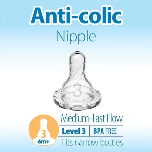 Vista 6 de Dr. Brown's Natural Flow® Anti-Colic Options+™ - Juego de regalo de botella estrecha a sorber con boquilla de silicona suave, asas de silicona