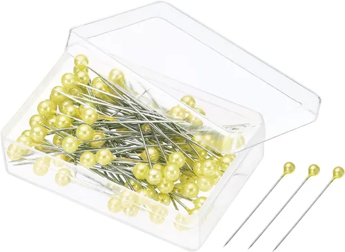 Vista 12 de PATIKIL Alfileres de costura perlados, 1 juego de agujas de cabeza de bola de acero inoxidable para decoración de modista, color azul