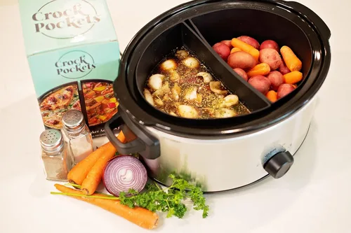 Vista 8 de CrockPockets® Divisores Reutilizables de Silicona para Olla de Cocción Lenta – Juego de Divisores de 6Qt (Paquete de 2), Antiadherente, Resistente a