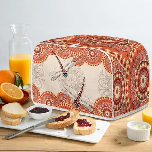 Vista 5 de doginthehole Cubierta para tostadora de libélula para cocina, fundas de electrodomésticos pequeños, estilo bohemio, para microondas, tostadora