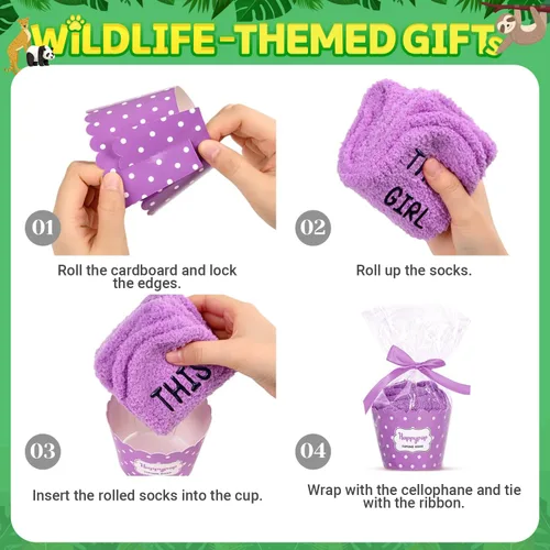 Vista 5 de HAPPYPOP Cute Fuzzy Socks - Wolf Sloth Socks for Women, Monkey Fox Gifts, Stocking Stuffers