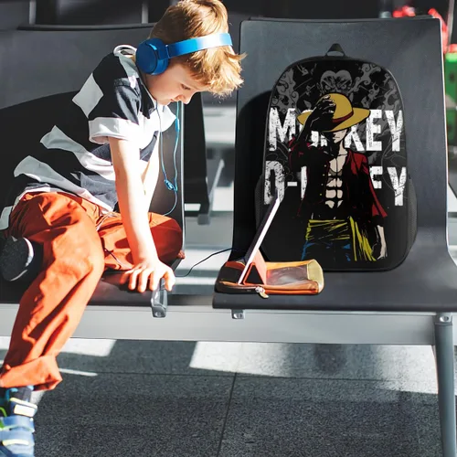 Vista 5 de Mochilas de anime para niños y adolescentes, mochila de dibujos animados de personajes de anime, mochila deportiva de gran capacidad, bolsas