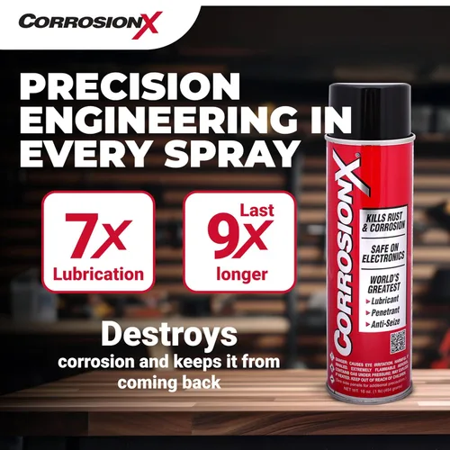 Vista 6 de CorrosionX Inhibidor de óxido, prevención de corrosión dieléctrica de fuerza industrial, lubricante y penetrante para uso marino, automotor