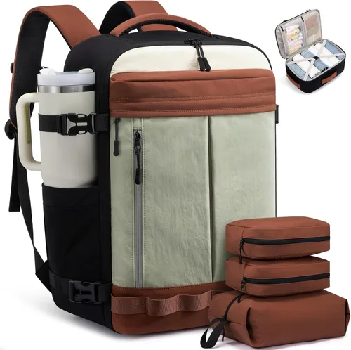 Vista 11 de LOVEVOOK - Mochila de viaje para mujer y hombre, aprobada como equipaje de mano, bolsa de artículos personales TSA, accesorios esenciales
