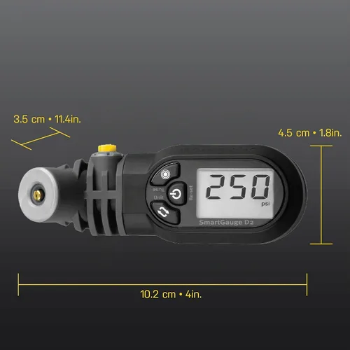 Vista 5 de Topeak SmartGauge D2 - Medidor digital de presión de neumáticos, compatible con Presta/Schrader, 250 Psi/17 bar, lector de presión de aire