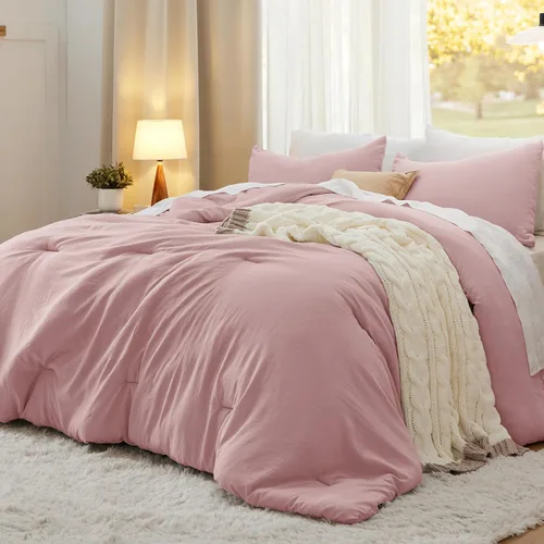 Vista 36 de Bedsure Juego edredón suave prelavado individual/individual XL, 365 días, cálido relleno alternativo GentleSoft™, 1 edredón ligero:68x88 pulgadas