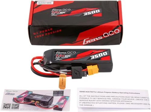 Vista 5 de Gens ace G-Tech 3500mAh 2S1P 7.4V 60C Lipo Paquete de batería con enchufe XT60 (4 piezas)