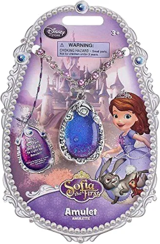 Vista 2 de Collar de princesa Disney con amuleto iluminado de Sofía, el primer amuleto iluminado, Estrás