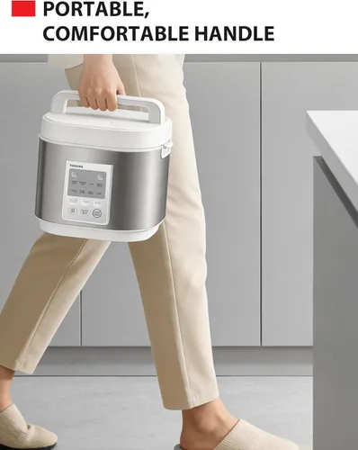 Vista 8 de TOSHIBA Rice Cooker Heritage Bento Box, control digital, capacidad de arroz crudo de 5.5 tazas, 9 funciones con calefacción 3D y mantenimiento