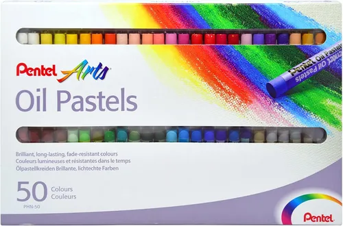 Vista 3 de Pentel Caja de lápices pastel al óleo de 50 colores surtidos