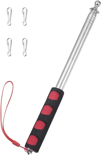Vista 11 de Difuento 1 pieza Asta de Bandera para Guía Turístico Telescópica de Mano Astas de Bandera Portátiles con Clips para Guía Turístico Punto