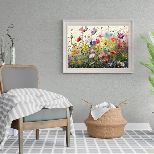 Vista 3 de Kits de pintura de diamante KEUASDV para adultos, kits de arte de diamante 5D DIY de flores coloridas, taladro completo de diamantes para regalo