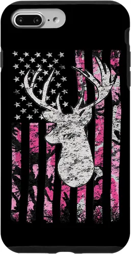 Vista 12 de Pink Camo American Flag Deer Hunter Women's Hunting Case for iPhone 17
