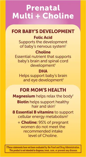 Vista 8 de Nature Made Cápsulas blandas prenatales de vitaminas + cápsulas de colina, ácido fólico + DHA + colina, 60 vitaminas prenatales para mujeres, 60