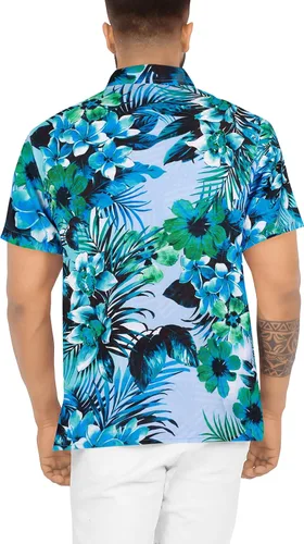 Vista 2 de LA LEELA Camisa hawaiana Aloha informal exótica para hombre