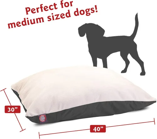 Vista 2 de Majestic Pet Cama rectangular para perros tamaño mediano, lavable, funda extraíble, cama para mascotas, cama para jaula para perros, cama de gran