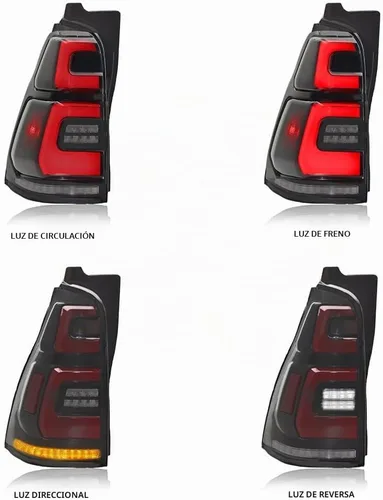 Vista 2 de Kit de luces traseras LED Gobison adecuado para Toyota 4Runner 2003-2009 Carcasa negra Efecto luz fluyendo Fácil instalación