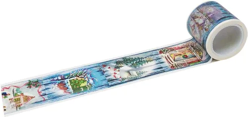 Vista 9 de Wrapables Diseños Decorativos Washi Cinta de Enmascarar, 0.787 in x 16.4 ft, Trenes de Navidad