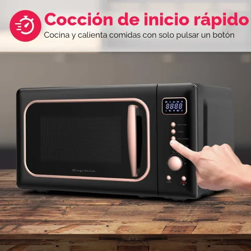 Vista 3 de FRIGIDAIRE EMW788RETRO - Microondas retro de 0.7 pies cúbicos, oro rosa