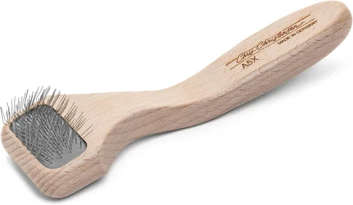 Vista 14 de Chris Christensen Mark VI - Cepillo deslizante de espalda curvada para perros, pasadores de 0.472 in, mango ergonómico de madera de haya ligera