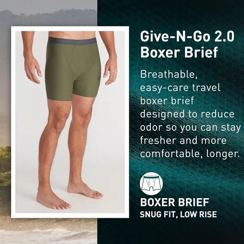 Vista 2 de ExOfficio Bóxer estándar Give-n-go 2.0 para hombre, paquete de 2