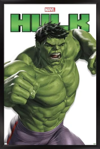 Vista 8 de Trends International Marvel Comics Hulk Feature Series - Póster de pared, 22.4 pulgadas de largo x 14.7 pulgadas, versión enmarcada de madera
